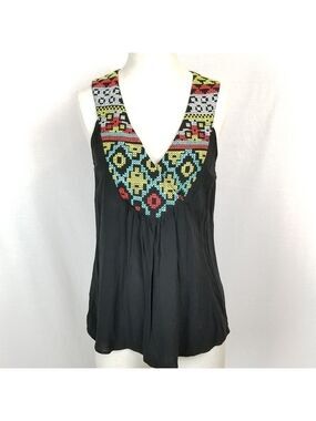 Anthro Lovestitch sz S high-low tank cross stitch